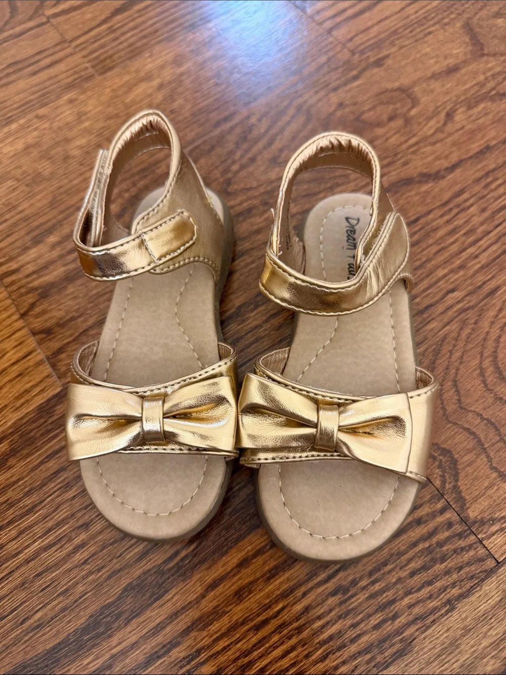 Dream Pairs Metallic Gold Bow Sandals for Kids